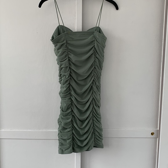 Sage Green Bodycon Dress - Picture 3 of 4